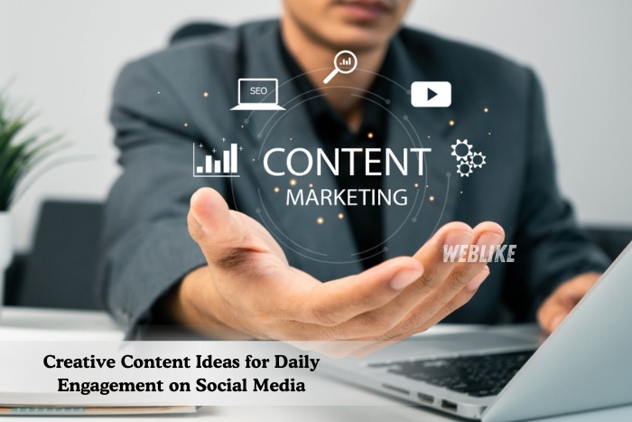 Creative content marketing strategy by Weblike Digital Solutions, Coimbatore, showcasing daily social media engagement ideas