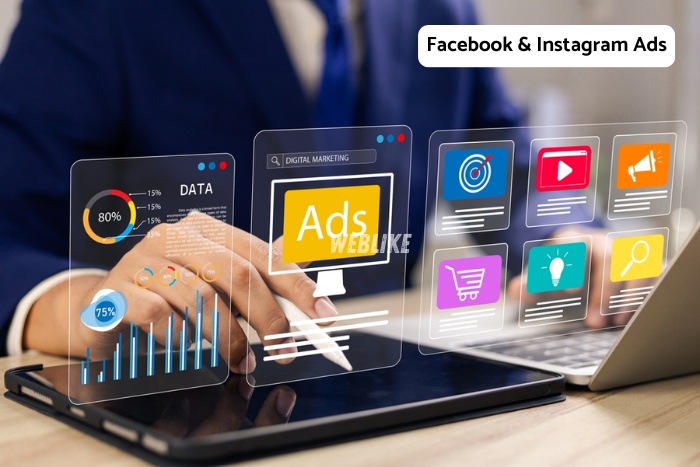 Facebook and Instagram ads management by Weblike Digital Solutions, Coimbatore, showing targeted social media advertising strategy