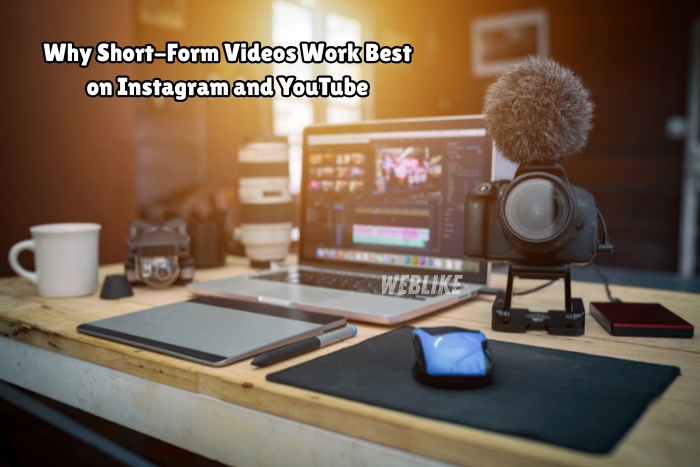 Short-form video marketing setup by Weblike Digital Solutions, Coimbatore, showing content creation for Instagram and YouTube