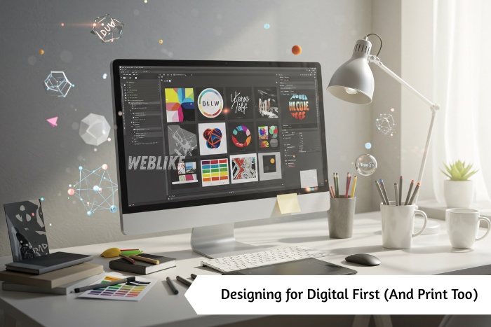 Weblike Digital Solutions, Coimbatore, showcasing creative design work for online and print branding